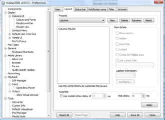 ColumnsUI layout preferences