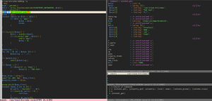 Snapshot of a Xdebug session in Vim